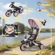  Kinderdreirad, 6-in-1 Buggy für Kleinkinder, mit Schiebegriff, verstellbarer Sitz, faltbares Design, Sicherheitsnetz