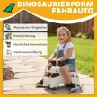 Tolható autó, dinoszaurusz mintával, kormánykerékkel, lámpákkal, hangokkal, 4 kerékkel, krémfehér+barna