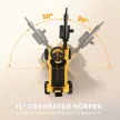Ráülős kotrógép ásóval, forgatható kormánykerékkel, állítható felépítménnyel, háttámlával, 1,5-3 éves gyermekeknek, sárga