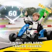 24 V-os elektromos gokart, drift üzemmód, állítható ülés, 5 pontos biztonsági öv, zenei funkció, 6-12 éves korig, kék