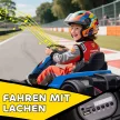 24 V-os elektromos gokart, drift üzemmód, állítható ülés, 5 pontos biztonsági öv, zenei funkció, 6-12 éves korig, kék