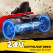 24 V-os elektromos gokart gyerekeknek, 18 km/h-ig, drift funkcióval ellátott gokart, 2 motorral ellátott drift kart, állítható ülés, piros
