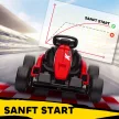 24 V-os elektromos gokart gyerekeknek, 18 km/h-ig, drift funkcióval ellátott gokart, 2 motorral ellátott drift kart, állítható ülés, piros