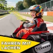 24 V-os elektromos gokart gyerekeknek, 18 km/h-ig, drift funkcióval ellátott gokart, 2 motorral ellátott drift kart, állítható ülés, piros