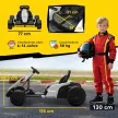 24 V-os elektromos gokart gyerekeknek, 18 km/h-ig, drift funkcióval ellátott gokart, 2 motorral ellátott drift kart, állítható ülés, fehér