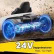 24 V-os elektromos gokart gyerekeknek, 18 km/h-ig, drift funkcióval ellátott gokart, 2 motorral ellátott drift kart, állítható ülés, fehér