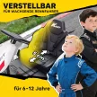 24 V-os elektromos gokart gyerekeknek, 18 km/h-ig, drift funkcióval ellátott gokart, 2 motorral ellátott drift kart, állítható ülés, fehér