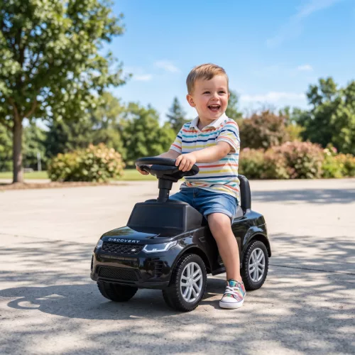 LAND ROVER DISCOVERY Játékautó, Kürttel, Motorhangokkal, Tárolóhellyel az Ülés Alján, 18-36 Hónapos Korig, Fekete