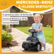 Mercedes-Benz C-osztályú kisautó kürttel, motorhangokkal, tárolóhellyel, 18-36 hónapos gyermekeknek, fekete