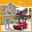 Mercedes-Benz C-osztályú kisautó kürttel, motorhangokkal, tárolóhellyel, 18-36 hónapos gyermekek számára, piros