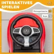 Mercedes-Benz C-osztályú kisautó kürttel, motorhangokkal, tárolóhellyel, 18-36 hónapos gyermekek számára, piros