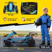 24 V-os elektromos gokart vezetéshez és driftelésre, nejlon gumiabroncsokkal, biztonsági övvel, kürttel, zenével 8-12 éves korig, kék