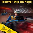 24 V-os elektromos gokart vezetéshez és driftelésre, nejlon gumiabroncsokkal, biztonsági övvel, kürttel, zenével 8-12 éves korig, kék