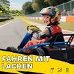 24 V-os elektromos gokart vezetéshez és driftelésre, nejlon gumiabroncsokkal, biztonsági övvel, kürttel, zenével 8-12 éves korig, kék