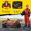 24 V-os elektromos gokart vezetéshez és driftelésre, nejlon gumiabroncsokkal, biztonsági övvel, kürttel, zenével, 8-12 éves korig, piros