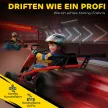 24 V-os elektromos gokart vezetéshez és driftelésre, nejlon gumiabroncsokkal, biztonsági övvel, kürttel, zenével, 8-12 éves korig, piros