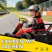24 V-os elektromos gokart vezetéshez és driftelésre, nejlon gumiabroncsokkal, biztonsági övvel, kürttel, zenével, 8-12 éves korig, piros
