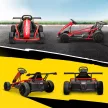 24 V-os elektromos gokart vezetéshez és driftelésre, nejlon gumiabroncsokkal, biztonsági övvel, kürttel, zenével, 8-12 éves korig, piros