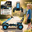 Pedálos gokart gyerekeknek, állítható magasságú ülés, EVA kerekek, fék, kuplung, 3-8 éves korig, kék