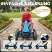 Pedálos gokart gyerekeknek, állítható magasságú ülés, EVA kerekek, fék, kuplung, 3-8 éves korig, kék
