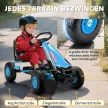 Pedálos gokart gyerekeknek, állítható magasságú ülés, EVA kerekek, fék, kuplung, 3-8 éves korig, kék