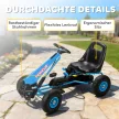 Pedálos gokart gyerekeknek, állítható magasságú ülés, EVA kerekek, fék, kuplung, 3-8 éves korig, kék