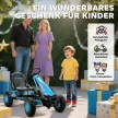Pedálos gokart gyerekeknek, állítható magasságú ülés, EVA kerekek, fék, kuplung, 3-8 éves korig, kék