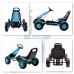 Pedálos gokart gyerekeknek, állítható magasságú ülés, EVA kerekek, fék, kuplung, 3-8 éves korig, kék