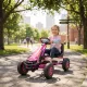 Pedálos gokart gyerekeknek, állítható magasságú ülés, EVA kerekek, fék, kuplung, 3-8 éves korig, rózsaszín