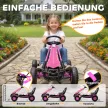 Pedálos gokart gyerekeknek, állítható magasságú ülés, EVA kerekek, fék, kuplung, 3-8 éves korig, rózsaszín