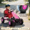Pedálos gokart gyerekeknek, állítható magasságú ülés, EVA kerekek, fék, kuplung, 3-8 éves korig, rózsaszín