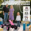 Pedálos gokart gyerekeknek, állítható magasságú ülés, EVA kerekek, fék, kuplung, 3-8 éves korig, rózsaszín