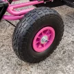 Pedálos gokart gyerekeknek, állítható magasságú ülés, EVA kerekek, fék, kuplung, 3-8 éves korig, rózsaszín