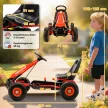 Pedálos gokart gyerekeknek, állítható magasságú ülés, EVA kerekek, fék, kuplung, 3-8 éves korig, piros