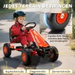 Pedálos gokart gyerekeknek, állítható magasságú ülés, EVA kerekek, fék, kuplung, 3-8 éves korig, piros