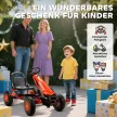 Pedálos gokart gyerekeknek, állítható magasságú ülés, EVA kerekek, fék, kuplung, 3-8 éves korig, piros