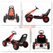 Pedálos gokart gyerekeknek, állítható magasságú ülés, EVA kerekek, fék, kuplung, 3-8 éves korig, piros