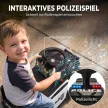 Gyermekeknek való autó, rendőrségi játék zenével, világítással, borulásvédelemmel és tárolóhellyel az ülés alatt, 18-36 hónapos korig, fekete