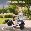 Gyermekeknek való autó, rendőrségi játék zenével, világítással, borulásvédelemmel és tárolóhellyel az ülés alatt, 18-36 hónapos korig, fekete