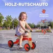 Gyerekeknek való utazóautó, fa utazóautó EVA kerekekkel, magasabb háttámlával 2-3 éves gyermekek számára, piros