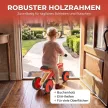 Gyerekeknek való utazóautó, fa utazóautó EVA kerekekkel, magasabb háttámlával 2-3 éves gyermekek számára, piros