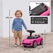 Porsche kisautó kürttel, lámpákkal és motorhanggal, 18-36 hónapos korig, rózsaszín
