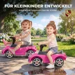 Porsche kisautó kürttel, lámpákkal és motorhanggal, 18-36 hónapos korig, rózsaszín