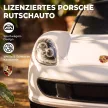 Porsche kisautó kürttel, lámpákkal és motorhanggal, 18–36 hónapos korig, fehér