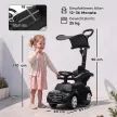 3 az 1-ben kisautó tolókarral, Mercedes-Benz kisautó kormánnyal, kürttel, zenével, tetővel, üléstárolóval, fekete