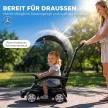 3 az 1-ben kisautó tolókarral, Mercedes-Benz kisautó kormánnyal, kürttel, zenével, tetővel, üléstárolóval, fekete