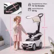 3 az 1-ben kisautó tolókarral, Mercedes-Benz kisautó kormánykerékkel, kürttel, zenével, tetővel, üléstárolóval, fehér