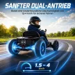  Elektro Go-Kart für Kinder 12V Gokart mit 2 Motoren, 4-fach verstellbarem Sitz Sanftanlauf EVA-Räder LED-Scheinwerfer