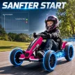  Elektro Go-Kart für Kinder 12V Gokart mit 2 Motoren, 4-fach verstellbarem Sitz Sanftanlauf EVA-Räder LED-Scheinwerfer