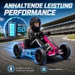  Elektro Go-Kart für Kinder 12V Gokart mit 2 Motoren, 4-fach verstellbarem Sitz Sanftanlauf EVA-Räder LED-Scheinwerfer